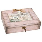 Cottage Garden Daughter in Law We Love You Blush Pink Distressed Locket Music Box Plays Friend in Jesus