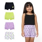 YouGotPlanB Girls Multicolor Butterfly Bloomers | Regular fit | 100% Cotton | Kids Innerwear | No-Mark Elastic Waistband | 6-8 Years | Combo Pack of 4