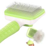 Garstor Cat Dog Comb Brush for Shedding, Pet Grooming Brush Comb, Dog Self-Cleaning Slicker Brush,Cat Brushes for Long or Short Haired Cats to Remove Loose Undercoat,Mats and Tangled Hair