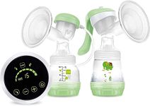 MAM 2-in-1 Single Electric Breast Pump, Flexible Use Electric and Manual Breast Milk Pump, Comforting Silicone Breast Pump, Green (Designs May Vary)