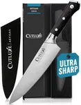 Cutluxe Chef Knife – 8" Razor Sharp Blade, Ergonomic Handle Design, Full Tang High Carbon German Steel, Sheath Included – Artisan Series