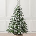 CHRISTOW Flocked Artificial Christmas Tree 5ft, Luxury Snowy Indoor Home Xmas Decoration, Bushy Hook On Branches, Natural Looking PVC & PE Needles, Easy Assembly with Stand (tree skirt not included)