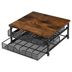 Coffee Pod Drawer K Cups Organizer 2-Tier Coffee Pod Storage Holder with Drawer Baskets 72 Capacity Coffee Capsule Storage Organizer Drawer, Industrial Brown and Black