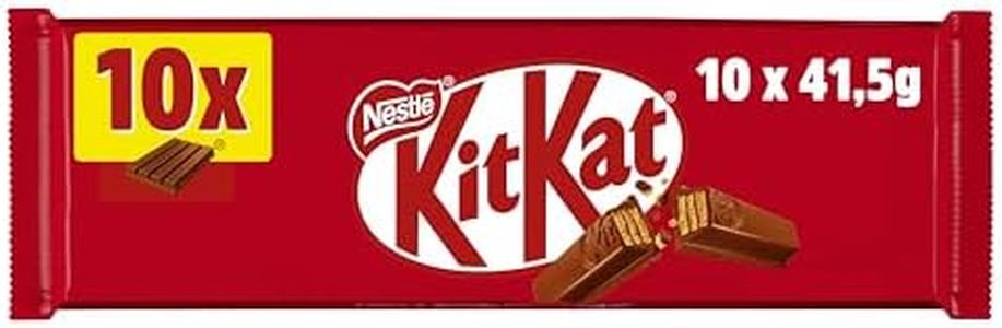 Kit Kat recubierta de chocolate con leche (67,2%) - Paquete de 10 x 41.50 gr - Total: 415 gr