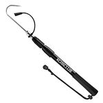 KOMCLUB Telescopic Fishing Gaff Adjustable 3 Sections with Sharp Spear Hook Lightweight Hand Fish Gaff with Rubber Nonslip Handle and Lanyard for Freshwater Offshore Fishing and Outdoors 47in