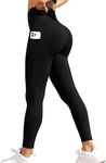 RUNNING GIRL Leggings with Pockets for Women Tummy Control High Waisted Yoga Pants Buttery Soft Gym Workout Yoga Leggings(3044 Black L)