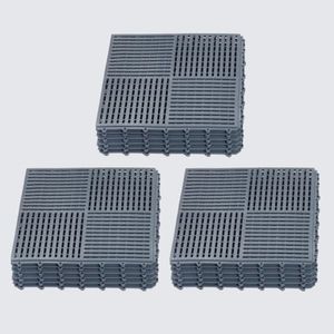 wiiiw 18 Pack Modular Interlocking Tiles Double Non-Slip 12"x12" Dark Gray
