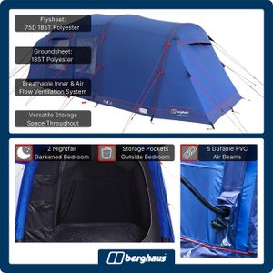 Berghaus Air 600 Nightfall 6-Person Tent – Spacious Family Camping
