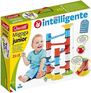 Quercetti - Migoga Junior - Beginner Marble Run with Large Pieces and Rattling Balls, for Ages 18 Months +