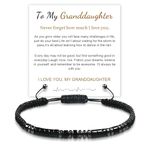 I Love You Morse Code Bracelet, Adjustable Personalized Inspirational Magnetic Bracelets, School Season Gift (black, granddaughter)