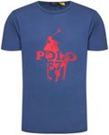 Polo Ralph Lauren Mens Waffle Short Sleeve Crew, Navy Red Pony, Large