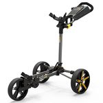 PowaKaddy Unisex DLX-Lite FF Push Cart Golf Trolley - Gun Metal - One Size