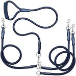 Double Dog Leash / 6.24 ft Triple Dog Leash,360°Swivel No Tangle Dual Dog Walking Training Leash,2-Way&3-Way Interchangeable Lead with Hand-Protected Handle for Two/Three Dogs