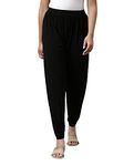 GO COLORS Girls Relaxed Fit Viscose Harem Pants (Black_10 Years)