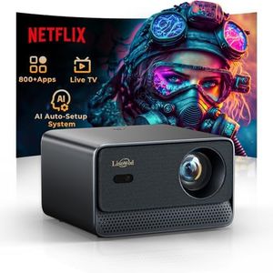 Projector with WiFi and Bluetooth, Mini-Projector: [NetflixCertified & AI Auto-Setup System & Live TV& 1000ANSI & 800+Built-inApps &Browser],Lisowod L03Pro 1080P Smart Portable-Outdoor-Movie Projector