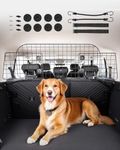 VEVOR Dog Car Barrier, 35.4"-60.6" Adjustable Car Divider for Trunk Cargo Area, Universal-Fit Back Seat Heavy-Duty Wire Mesh Dogs Separator Guard Net, Vehicle Pet Barrier for Sedans, Trucks and SUVs