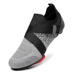 VikoViren Unisex Adult Cycling Shoes, Grey, 7.5 UK Men/9.5 UK Women, Compatible with Peloton & SPD, Delta Cleats Included