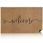 AAZZKANG Outdoor Mats for Front Door 24x36,Indoor Welcome Mat with Durable Non Slip Rubber Backing,Ultra Absorb Mud,Easy Clean Entrance Door Mat for Patio,Porch Brown