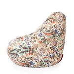 Style Homez Classic Cotton Canvas Floral Printed Bean Bag XXL Size Filled with Beans Fillers