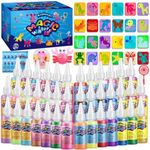 Kidisego Magic Water Elf Toy Kit, 40 Colors Aqua Fairy Water Gel Kit for Kids, Aqua Fairy kit with 24 Molds 10 Pack of Magic Powder, Crate Your Own Water Pets Craft Kits for Kids