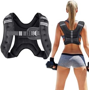 Weighted Vest, Weight Vest for Men Women，Exercise Weighted Vests with Reflective Stripe Adjustable Buckle,Exercise Weighted Vests for Running Training Workout Jogging Walking Gym Strength Training (5kg-Black)