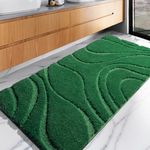 DEXDE Bathroom Rugs Runner 24 x 60 Inch, Extra Long Bathroom Rug Non-Slip, Machine Washable Bath Mats Rug,Green Soft Carpets for Bathroom Shower