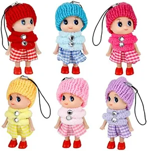 Sealive 6 PCS Small Dolls Girls - 3 Inch Fashion Dollhouse Dolls Princess - Mini Doll Surprise Gift For Kids- Little Dolls Decoration Accessories Wearing Miniature Clothes & Shoes Outfit Toys For Girl