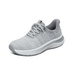 Orthofeet Women's Orthopedic Hands-Free Nira Slip-On Sneakers, Light Grey, Wide