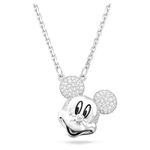 Swarovski Disney100 Pendant Necklace, Mickey Mouse Motif with White Crystal Pavé, Rhodium Plated Chain, from the Disney100 Collection