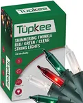 Christmas Random Shimmering Twinkle Lights - 12 of 100 Lights Twinkle – Indoor Outdoor - 20.5 Feet Light String, 100 Red, Green, & Clear Bulbs - Christmas Tree Holiday Decor Twinkling Christmas Lights