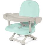 Yoleo Portable High Chair for Babies and Toddlers, Baby Booster Seat for Dining Chair, 6 Months to 3 Years, 15 kg, Height Adjustable, with Removable Tray Green