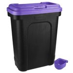 Elito Home & Garden® Dry Pet Food Storage Container | Top Flip Bin Lid with Scoop | 30L /15 KG Dog Cat Animal 15kg Pet Food Container (purple)