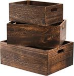 Insight Arts ,Set Of 3 Large Wooden Crate for storage Decorative Boxes, Nesting Wooden Storage Crates For display Solid Wood Box, Wooden Storage Boxes For Milk (NATURAL BURN)