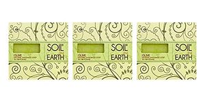 Soil and Earth Handmade Natural Soap Olive Cold-Pressed 3 X 125 gm/ 4.4 oz.