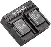 BM Premium 2 LI-90B, LI-92B Batteries and Dual Battery Charger for Olympus Tough TG-6, TG-5, TG-Tracker, Tough SH-1, SH-2, SP100 IHS, Tough TG-1 iHS, TG-2 iHS, TG-3, TG-4, SH-50, SH-60, XZ-2 iHS