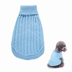 ZEACCT Pet Sweater, Dog Sweatshirts Apparel, Turtleneck Dog Jumper, Knit Dog Sweater Coat Puppy Dog Coat Dog Warm Coat Cute Pet Puppy Cat Jumper Sweater Knitwear Apparel Clothes (Blue M)