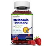 Herbion Naturals Melatonin Gummy, 5 mg, Helps Increase the Total Sleep Time, Prevent Effects of Jet Lag, Fall Asleep Faster, and Re-set the Body’s Sleep-Wake Cycle, Strawberry Flavour, 90 Pectin Gummies
