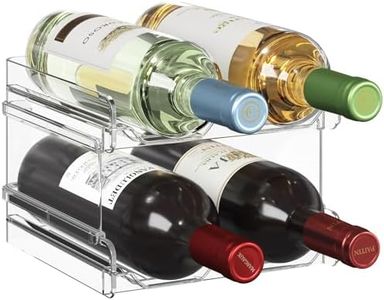 Lifewit Plastic Stackable Wine Rack for Refrigerator, Cabinet, Countertop,Wine Bottle Holder, Water Bottle Organizer for Fridge, Pantry, Hold 4 Bottles