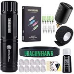 Dragonhawk Wireless Tattoo Pen Machine Kit - B1 Cordless Battery Power Supply Tattoo Cartridges Needles Easy Tattooing Tattoo Gun Kit - Playing & Learning Tattoo Kit