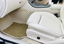 7D Mat for Jeep Avenger || Luxury Leatherite Double Layer Mat || Custome fit Complete Set (Beige with Beige Thread)