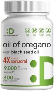 Deal Supplement Oil of Oregano Softgels with Black Seed Oil, 9,000mg Per Serving, 300 Count – 30:1 Extract, Active Carvacrol & Thymoquinone – Antioxidant Immune Health Support – Plant Based, GMO-Free