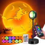 Sunset Projection Lamp App Control, OUGELEE Sunset Light Lamp with Remote Control, 16 Colors Changing and 4 Modes, USB Supply RGB Rainbow Night Light for Photography, Living Room, Bedroom, Party