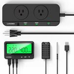 LUXBIRD LTC-318-W WiFi Temperature and Humidity Controller, Automatic Heating Cooling Humidifying and Dehumidifying, Smart Start Delay, Free App Control, Multiple Alarms and Notifications