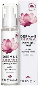 DERMA E Essentials Overnight Peel – Vegan, Gluten-Free Nourishing Facial Exfoliant with Alpha Hydroxy Acid and Lactic Acid, 2 fl oz