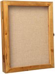 Flash Furniture Peyton Shadow Box Display Case, Solid Pine Wood Frame, Powder Coated Latch and Hinges, Foam Back with Linen Liner, 8 Push Pins, 11x14, Weathered Brown