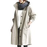 2024 Men Winter Jackets for Women UK Ladies Rain Jacket Lightweight Raincoat Waterproof Long Sleeve Windbreaker Outdoor Hooded Trench Coats for Winter Cold Weather(Beige,M)