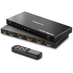 HDMI 2.1 Switch 8K 60Hz 4:4:4, AVIDGRAM HDMI Switcher 4 in 1 Out with IR Remote, 4 Port 4K 120Hz Auto HDMI Selector Hub Support 8K 48Gbps, Compatible with Xbox Series X, PS4 Pro, PS5, UHD TV, Monitor