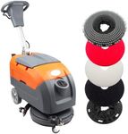 SUNMAX RT35 17" Walk-Behind Floor Scrubber Machine, 7.9/9.2-Gal Tanks, 19000 sqft/h, with Anti-Collision Wheel for Protection