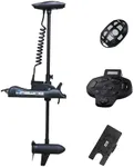 Black Haswing Cayman 12V 55lbs 48 inch Bow Mount Electric Trolling Motor Lightweight, Variable Speed, with Foot Control/Quick Release Bracket for Bass Fishing Boats Freshwater/Saltwater