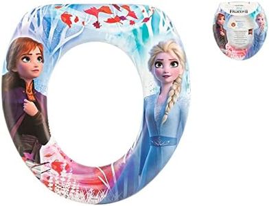 LULABI DISNEY FROZEN 2 Adaptador inodoro, asiento para niños, recambio orinal Disney, asiento infantil ergonómico con respaldo, antideslizante, anatómico, fácil de limpiar, 28 x 30 cm, Multicolor